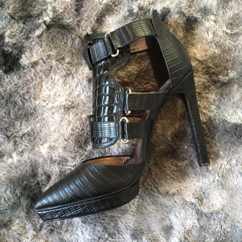 Jeffrey Campbell Croc Embossed Heels